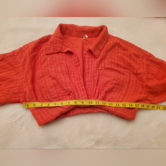 Free People Gauze Shorts And Crop Long Sleeve Top Two-Piece Set Size Small - Picture 8 of 12